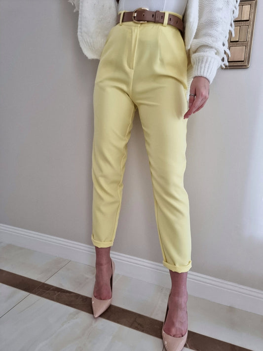 Spodnie BOYFRIEND - żółte