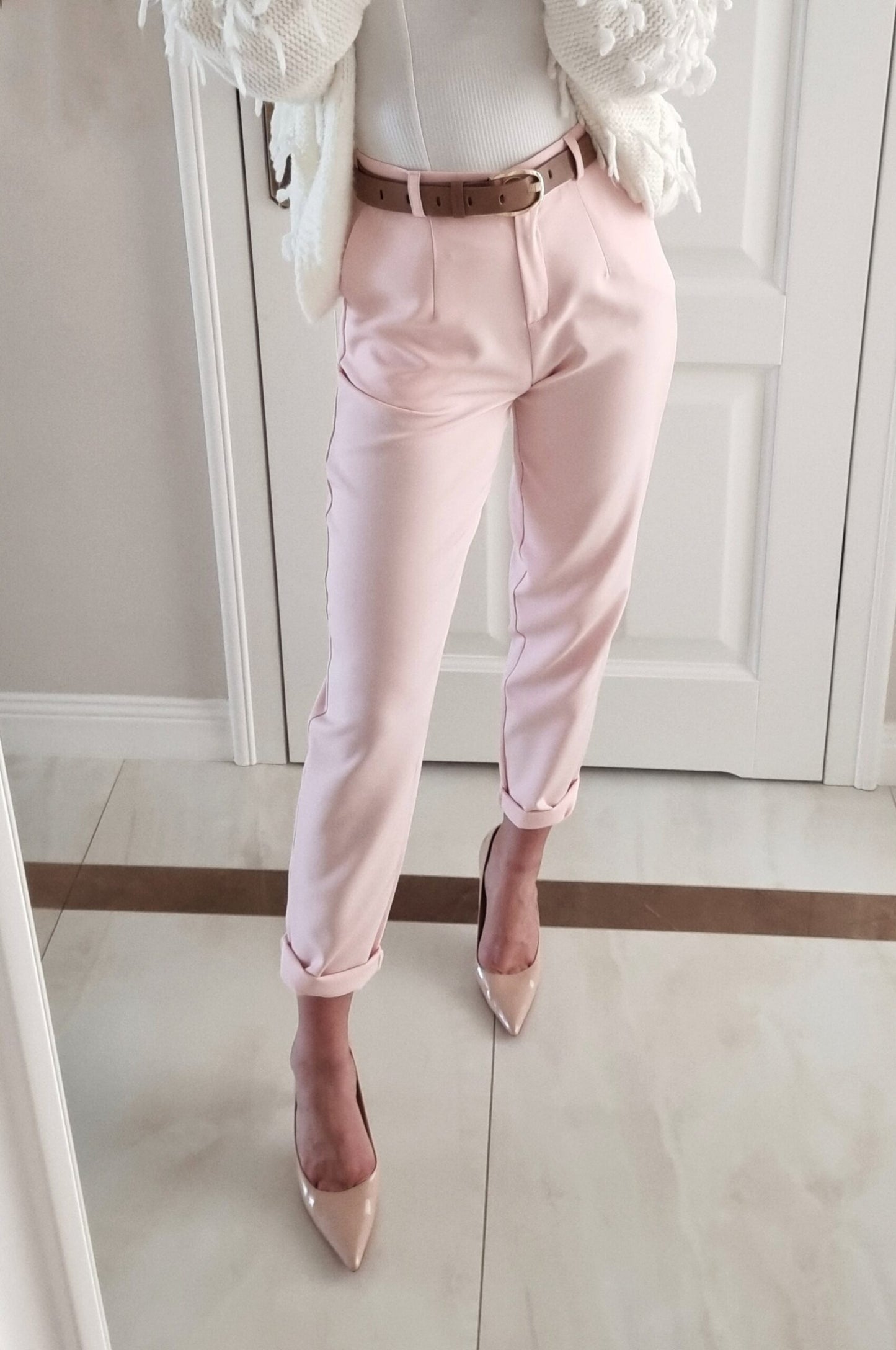 Pants BOYFRIEND - powder pink